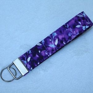 Purple Leaf Key Chain - Key Lanyard - Key Wristlet